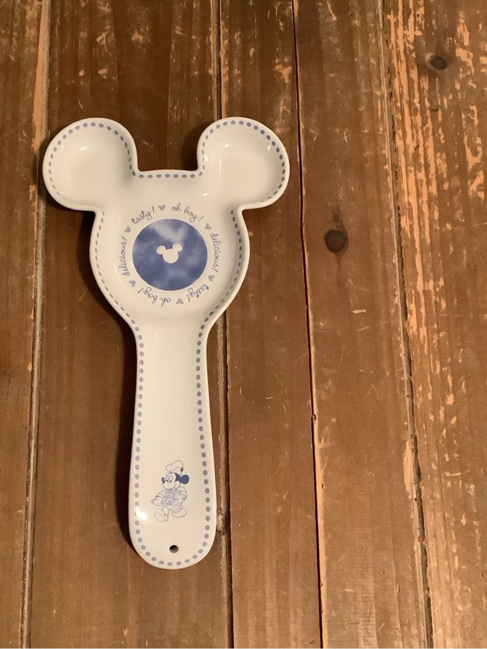 Blue & White Mickey Ear Spoon Rest